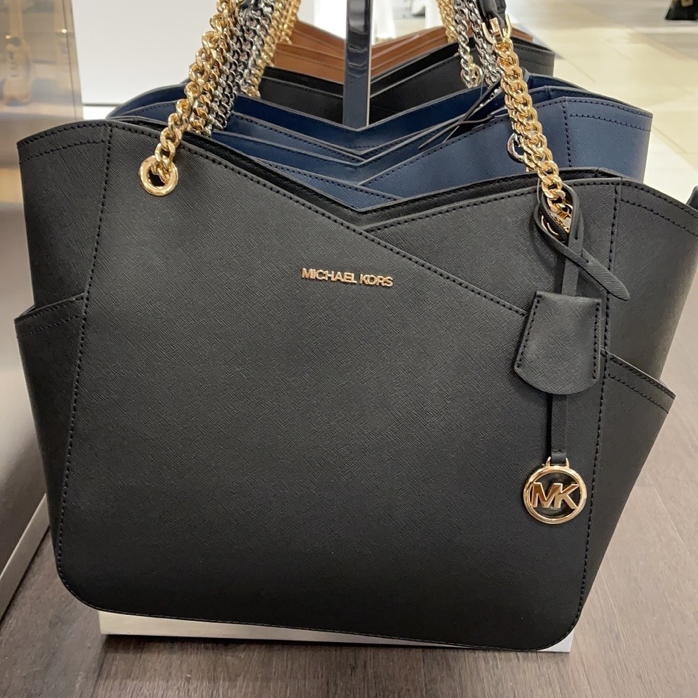 MICHAEL KORS LARGE X CHAIN LOGO SHOULDER BAG - Picture 5 of 16